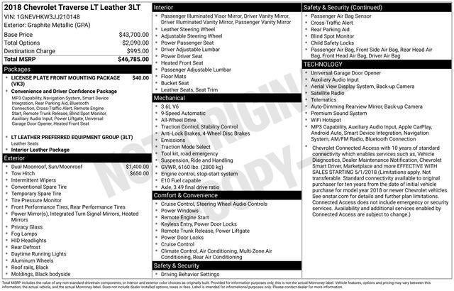 2018 Chevrolet Traverse LT Leather