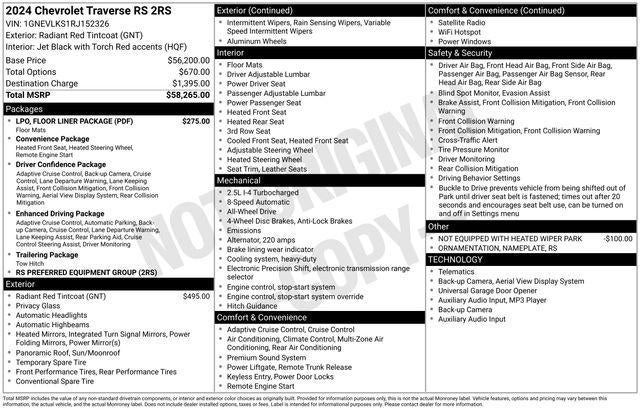 2024 Chevrolet Traverse RS