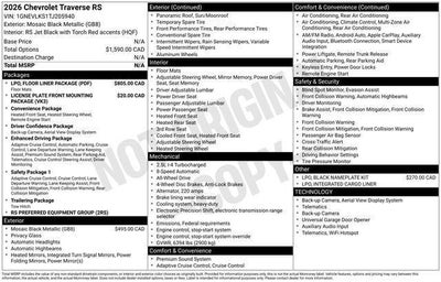 2026 Chevrolet Traverse RS