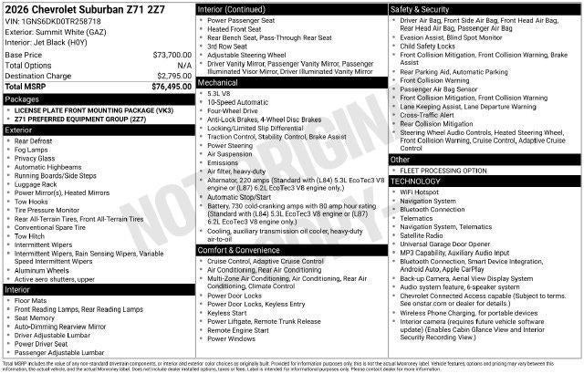 2026 Chevrolet Suburban Z71