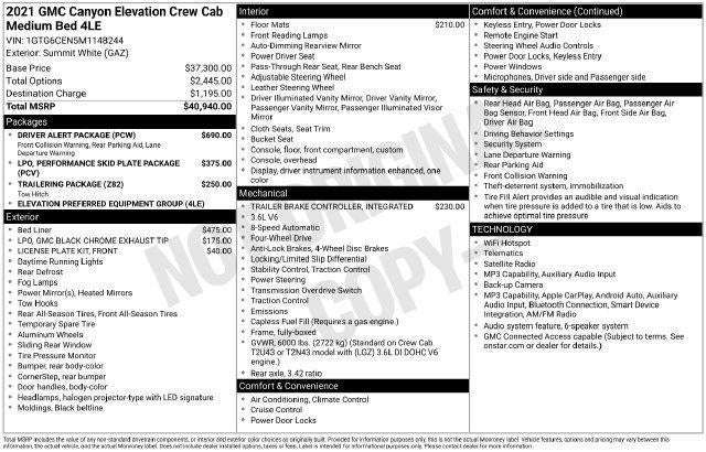 2021 GMC Canyon 4WD Elevation