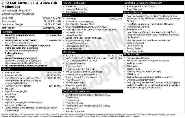 2023 GMC Sierra 1500 AT4