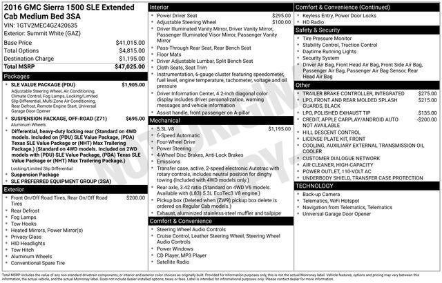 2016 GMC Sierra 1500 SLE