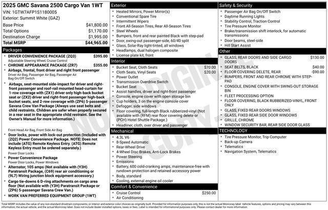2025 GMC Savana Cargo Base