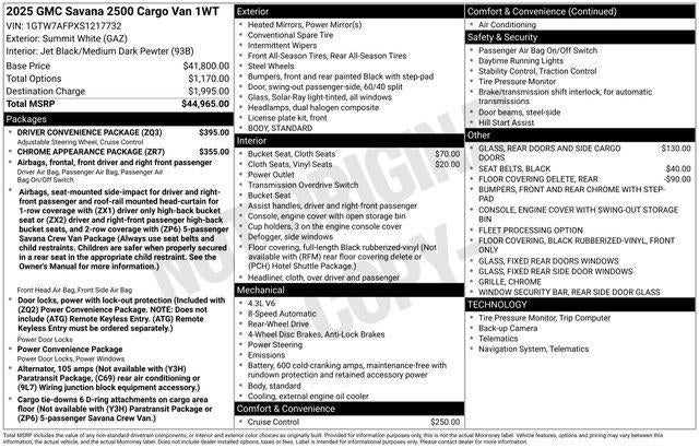 2025 GMC Savana Cargo Base