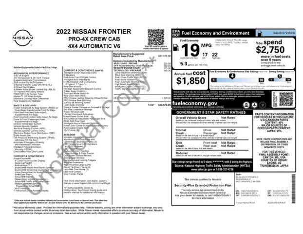 2022 Nissan Frontier Crew Cab PRO-4X 4x4