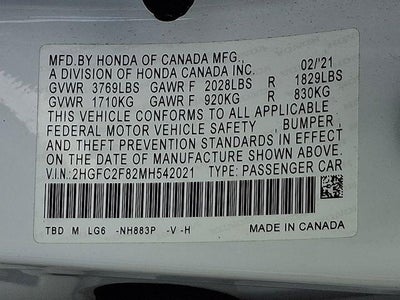 2021 Honda Civic Sedan Sport