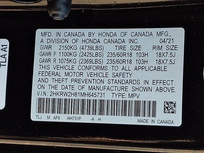 2021 Honda CR-V AWD EX-L