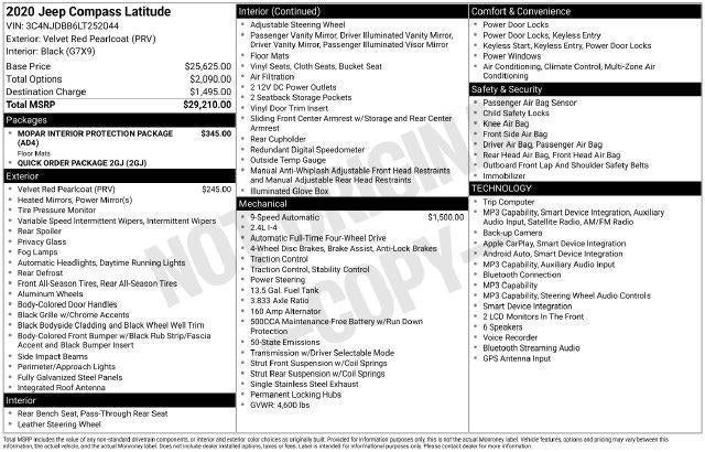 2020 Jeep Compass Latitude 4x4