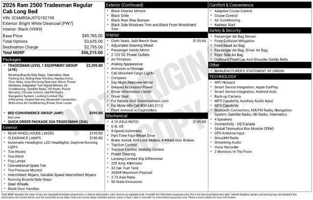 2026 RAM 2500 Tradesman