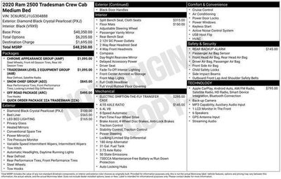 2020 RAM 2500 Tradesman Crew Cab 4x4 6'4" Box