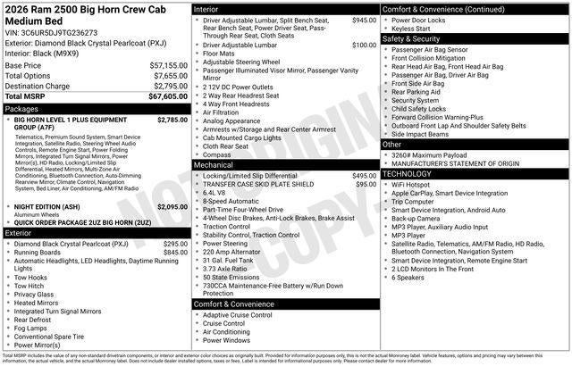 2026 RAM 2500 Big Horn