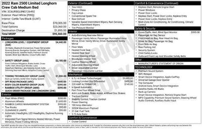2022 RAM 2500 Limited Longhorn Crew Cab 4x4 6'4" Box