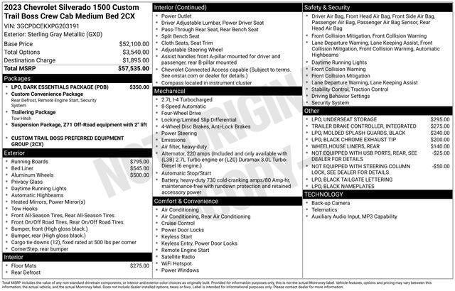 2023 Chevrolet Silverado 1500 Custom Trail Boss