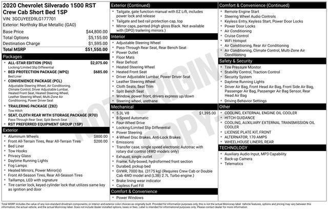 2020 Chevrolet Silverado 1500 RST All Star Edition