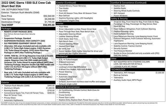 2022 GMC Sierra 1500 SLE
