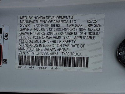 2025 Honda Ridgeline Sport