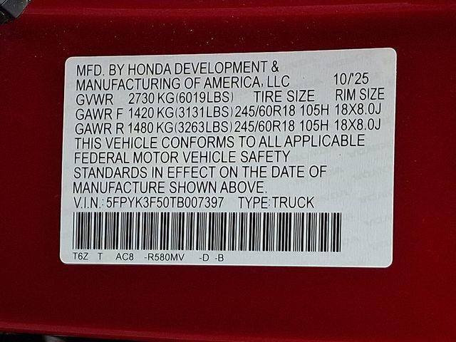 2026 Honda Ridgeline RTL