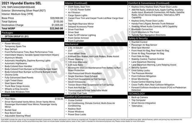 2021 Hyundai Elantra SEL