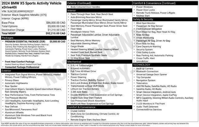 2024 BMW X5 xDrive40i
