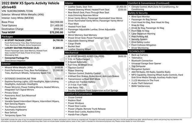 2022 BMW X5 xDrive40i
