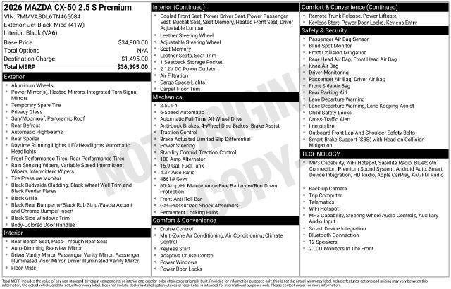 2026 Mazda Mazda CX-50 2.5 S Premium