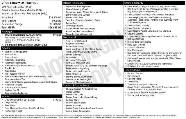 2025 Chevrolet Trax 2RS