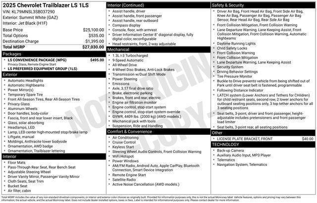 2025 Chevrolet Trailblazer LS