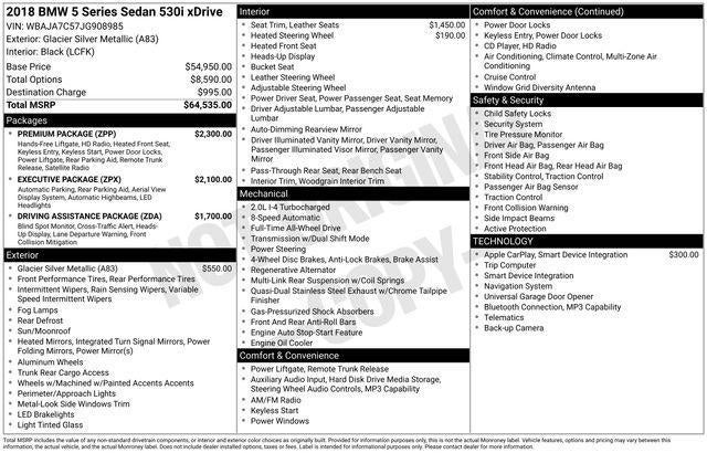2018 BMW 530i xDrive
